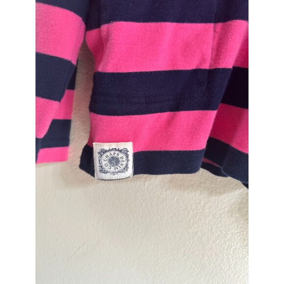Chaps Denim Women's BOHO Pink/Blue Striped Hoodie, Size L - Picture 3 of 4